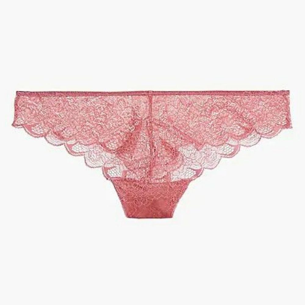 3 PC Madewell Lace Tanga Cheeky Panty in Rosedust